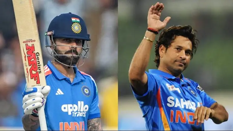 What Will Virat Kohli Need to Pass Sachin Tendulkar’s Runs at the 2027 Cricket World Cup? (SEO image)