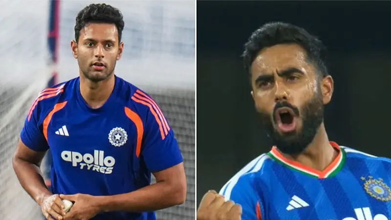 Which All-Rounder Should India Pick at No. 6 in T20Is Now: Naman Dhir or Shivam Dube? (SEO image)