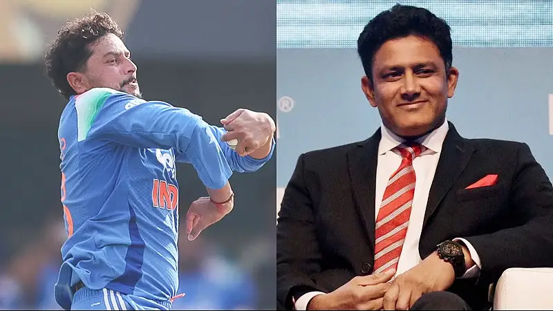 Which Indian Spinner Got to 200 ODI Wickets Fastest: Kuldeep Yadav, Anil Kumble or Harbhajan Singh? (SEO image)